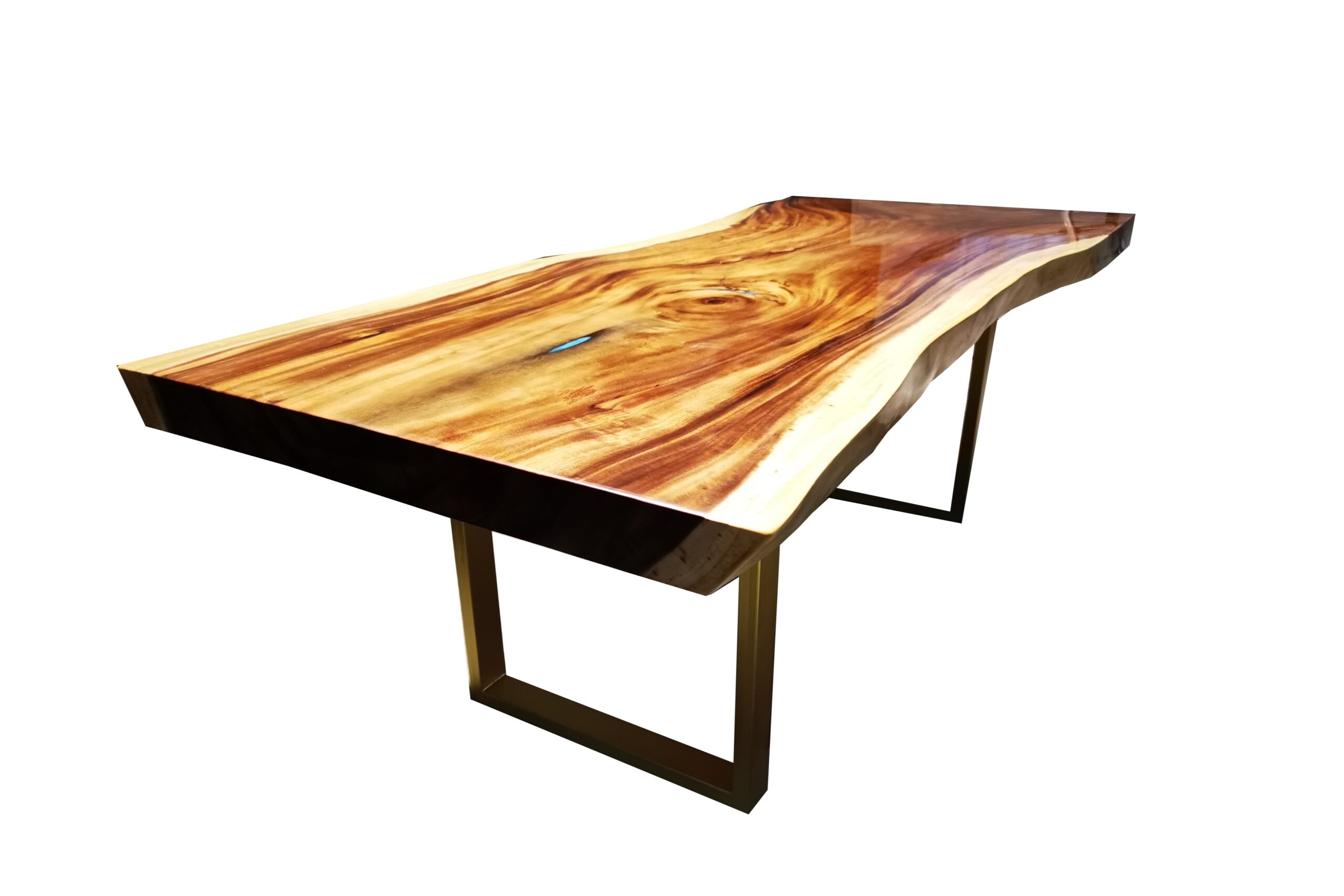 Acacia Black Epoxy Resin Table Top 6x3ft Live Edge - Woodify USA