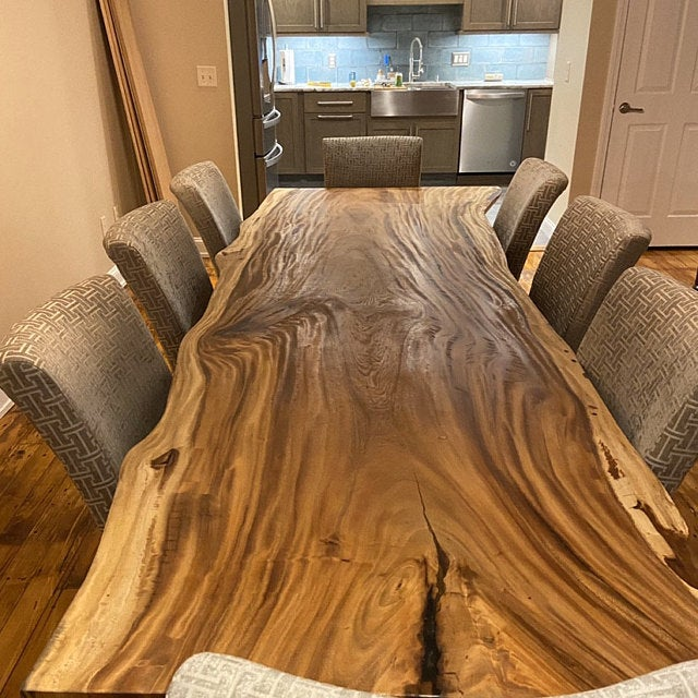 a wooden dining table 