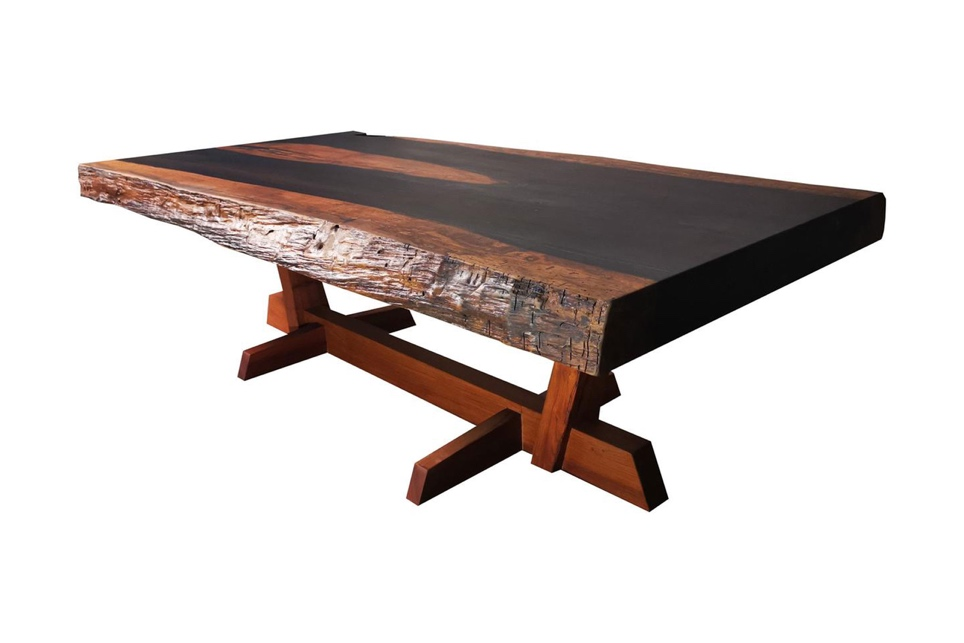 A wooden table in Ebony wood