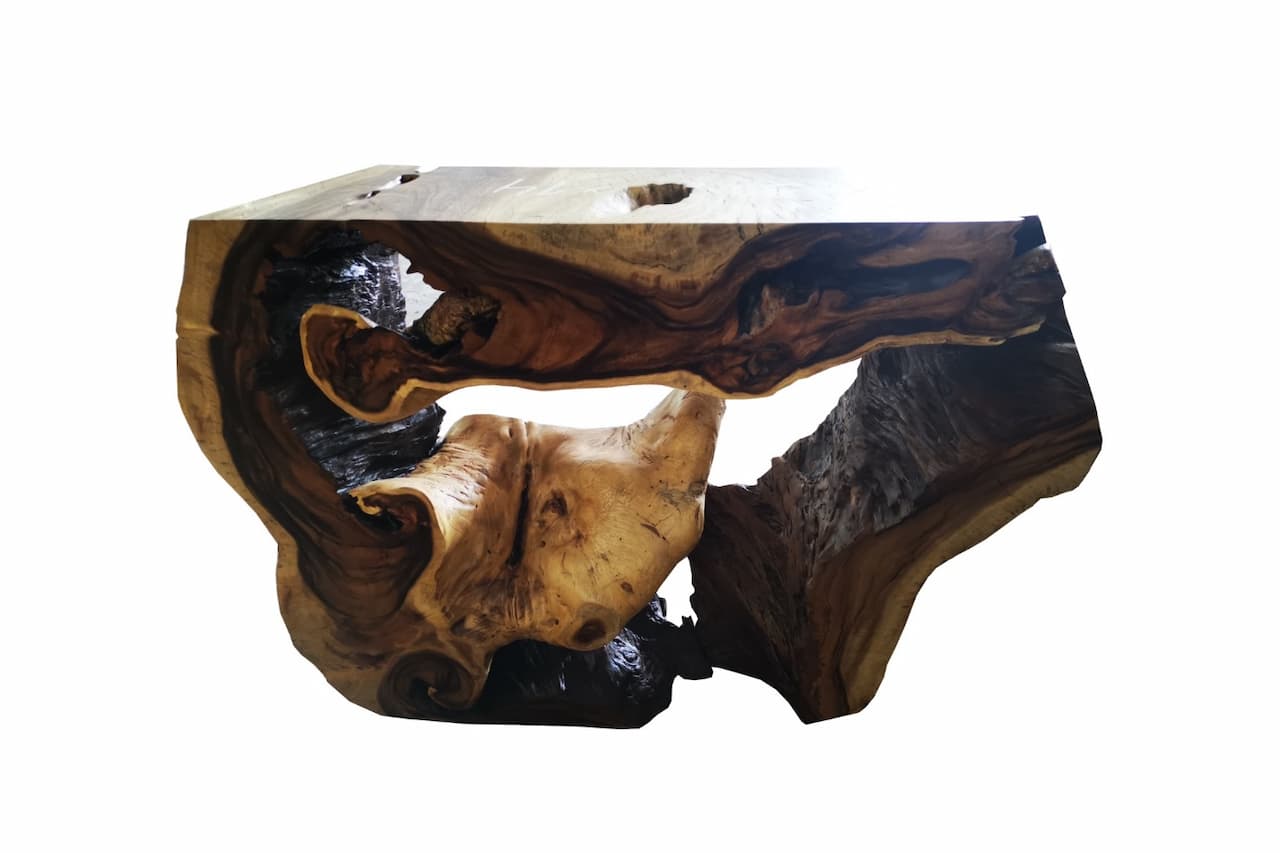 A live edge console table