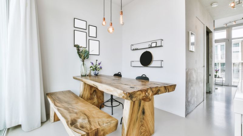 Rustic table and bench