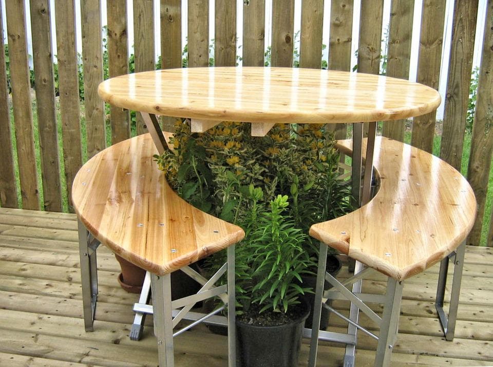 Outdoor wooden table