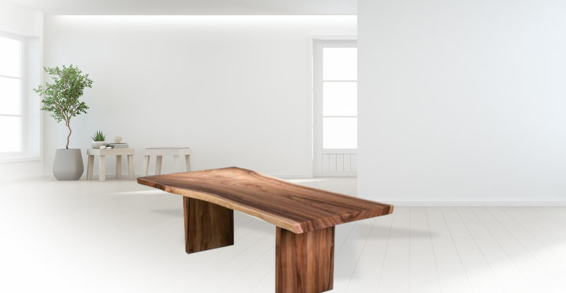 Wooden table in minimalist design