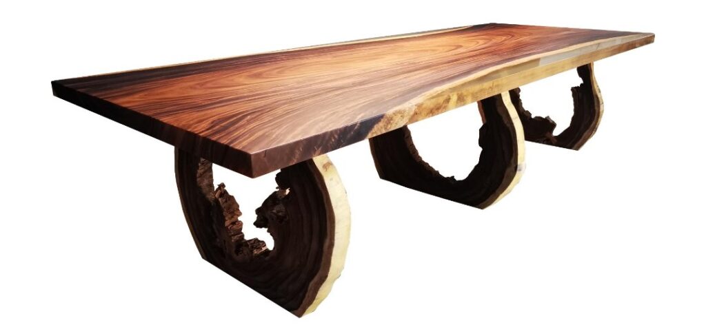 Rustic tavern style table in acacia