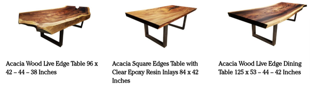 Live Edge Acacia Wood Table _ Custom Live Edge Tables – LTJ Arbor (1)