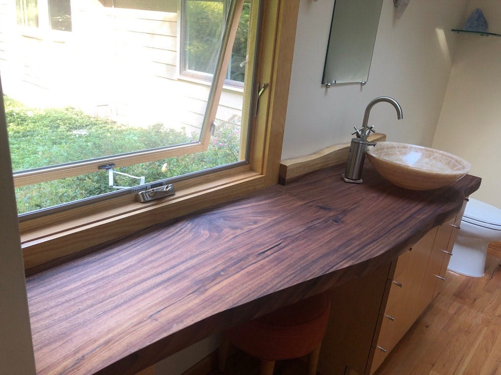 Wooden sink counter