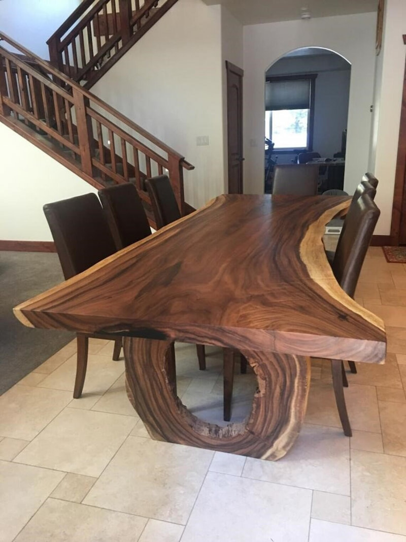 live edge wooden table