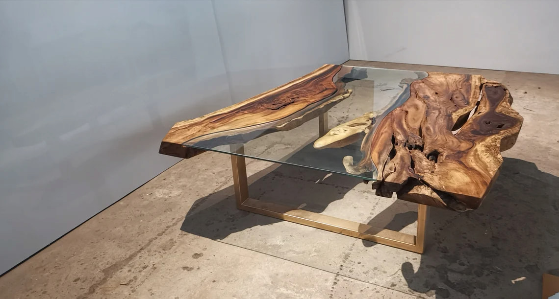 Acacia wood console table