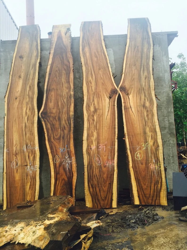 raw hardwood planks