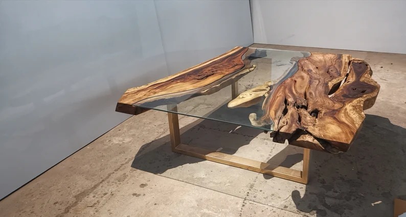 wooden coffee table